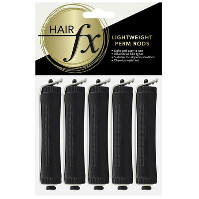 Hair FX Lightweight Perm Rods - 16mm Black 5pk