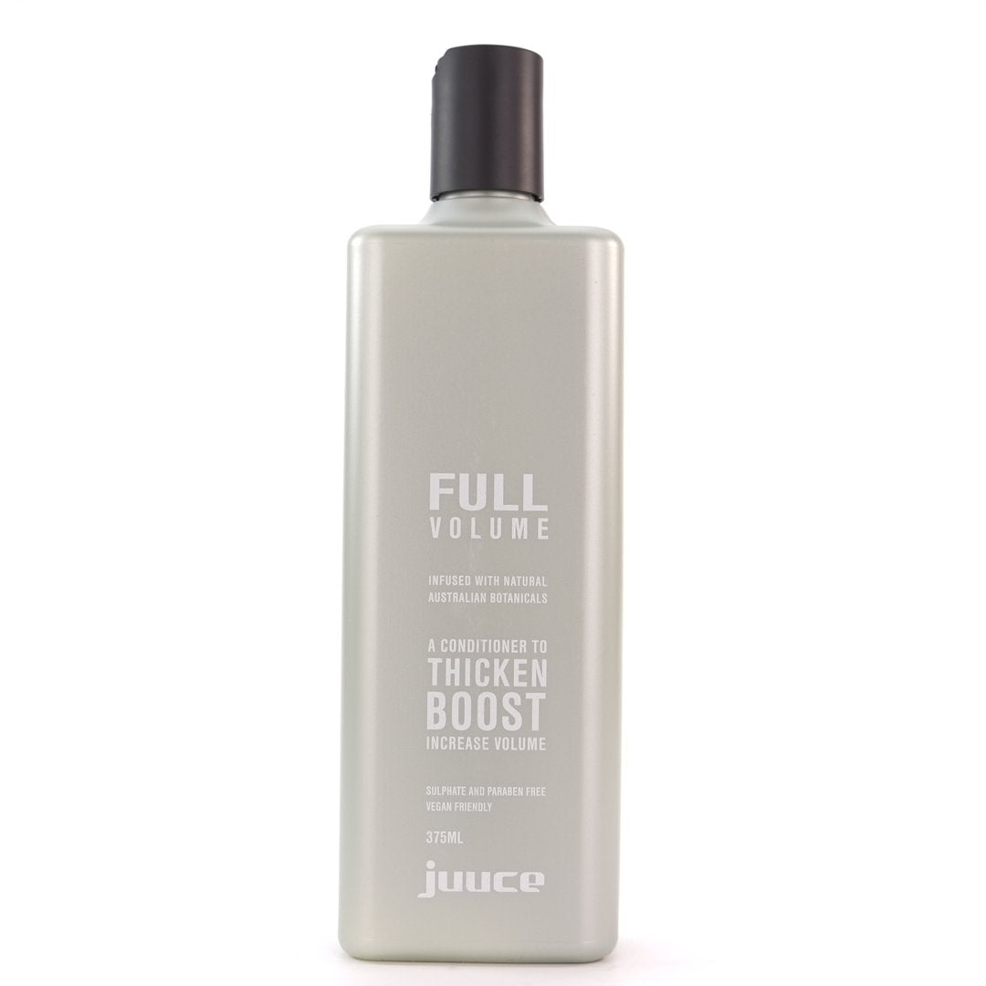 Juuce Full Volume Conditioner is formulated to help thicken fine, limp hair to boost volume, body and shine while strengthening and protecting.