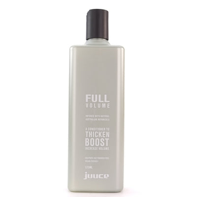 Juuce Full Volume Conditioner is formulated to help thicken fine, limp hair to boost volume, body and shine while strengthening and protecting.