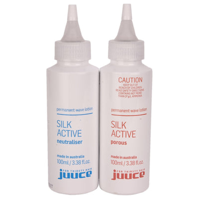 Juuce Silk Active Porous Permanent Wave Lotion kit helps to create perms & waves for coloured, bleached & porous hair.