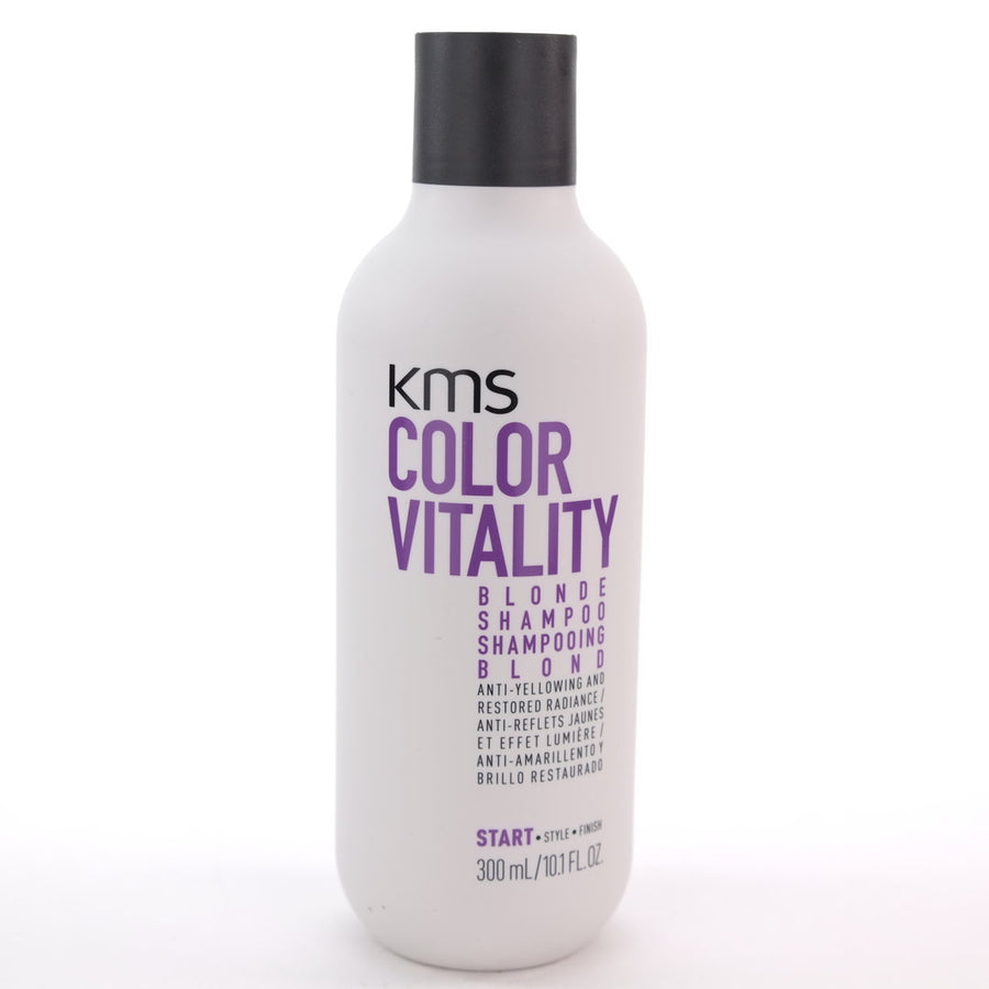 KMS Color Vitality Blonde Shampoo fights yellowing of lightened, highlighted or natural blondes.