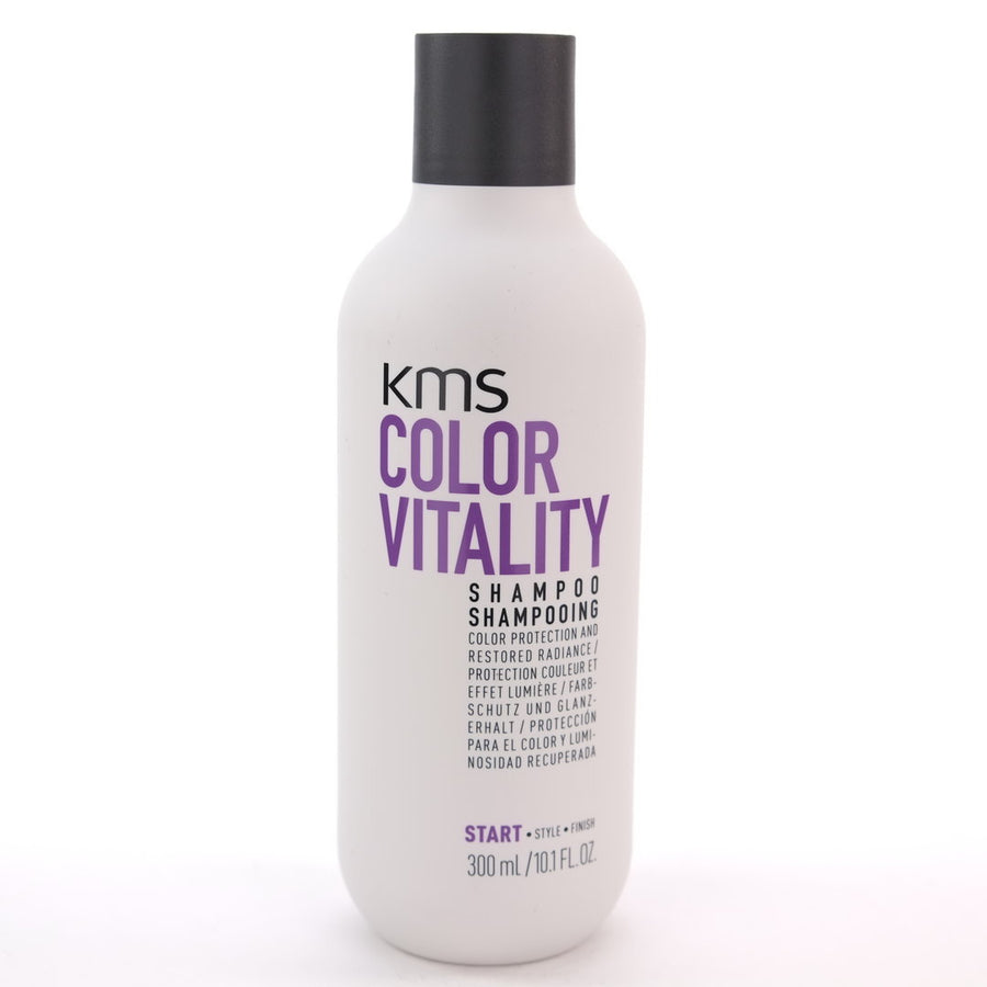 KMS Color Vitality Shampoo provides colour protection and restored radiance.