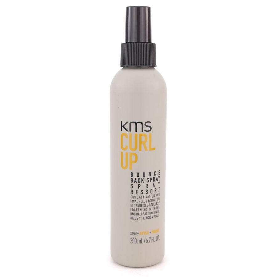 KMS Curl Up Bounce Back Spray provides curl activation and final hold.