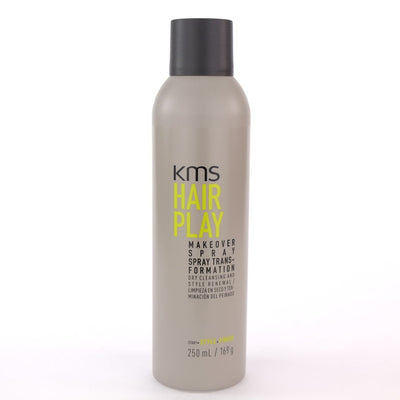KMS Hair Play Makeover Spray provides dry cleansing and style renewal to your hair in between shampoos.
