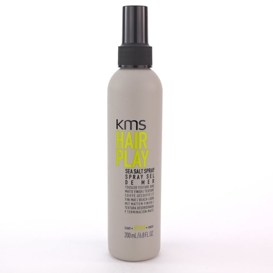 KMS Hair Play Sea Salt Spray provides a tousled texture look and a matte finish.