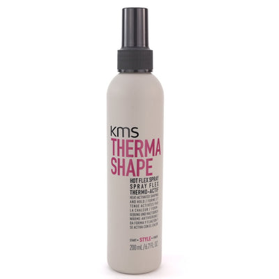 KMS Therma Shape Hot Flex Spray is a heat-activated shaping and hold spray.