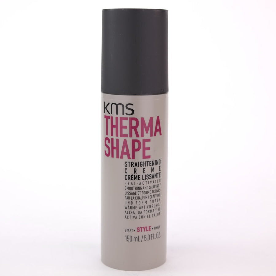 KMS Therma Shape Straightening Creme transforms coarse or unruly hair into versatile smooth styles until the next wash.