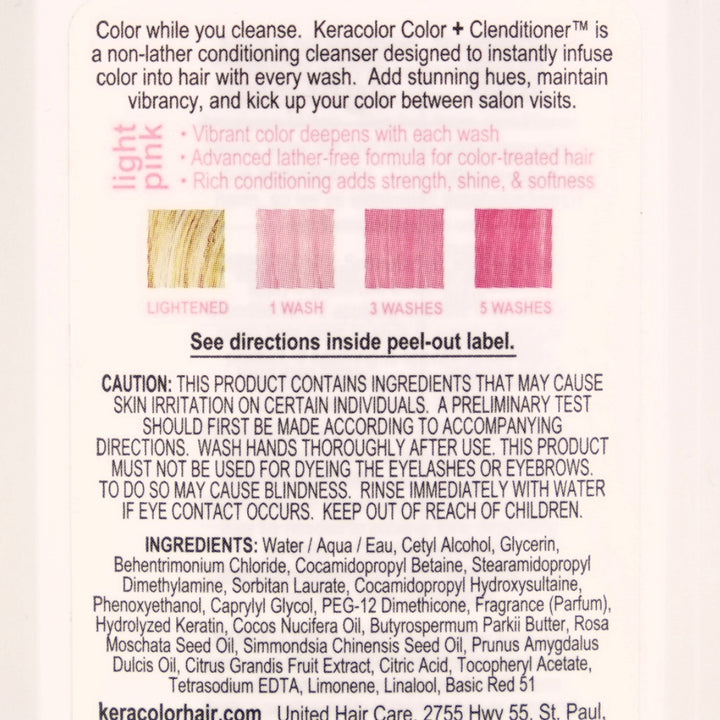 Keracolor Color + Clenditioner Light Pink Colour Shampoo 355ml