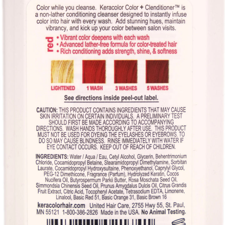 Keracolor Color + Clenditioner Red Colour Shampoo 355ml