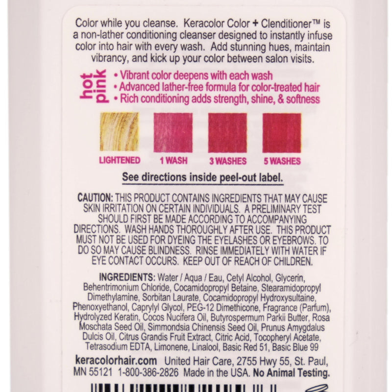 Keracolor Color + Clenditioner Hot Pink Colour Shampoo 355ml The Hair Hub