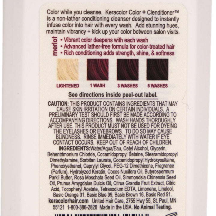 Keracolor Color + Clenditioner Merlot Colour Shampoo 355ml