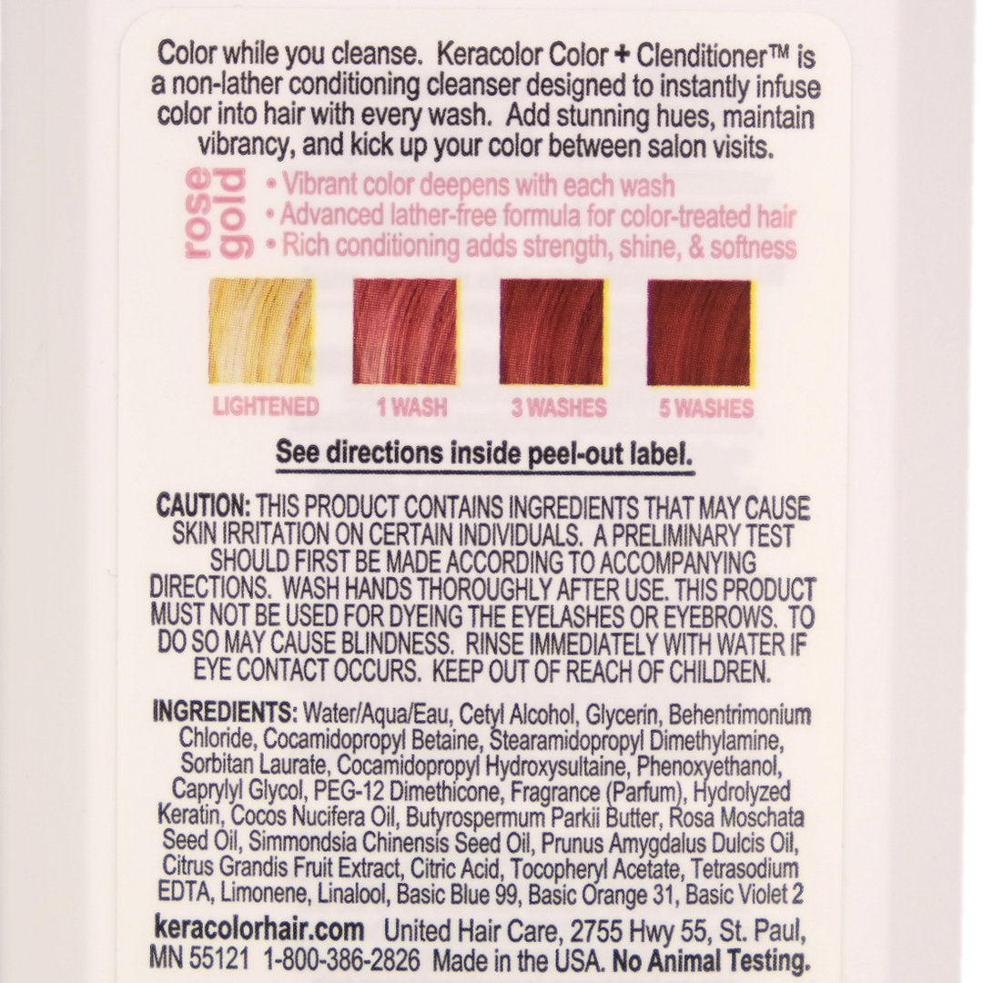 Keracolor Color + Clenditioner Rose Gold Colour Shampoo 355ml