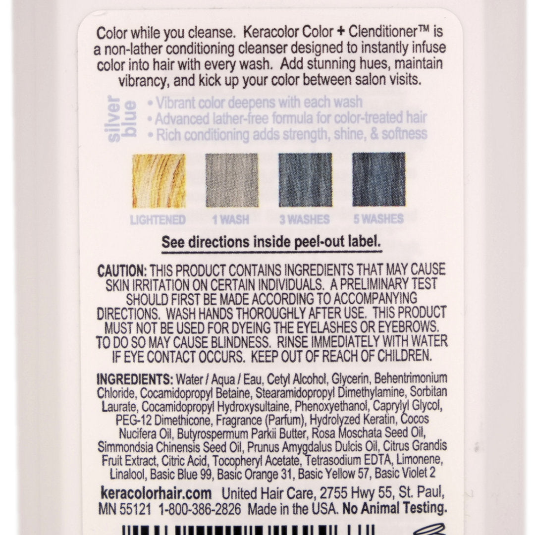 Keracolor Color + Clenditioner Silver Blue Colour Shampoo 355ml