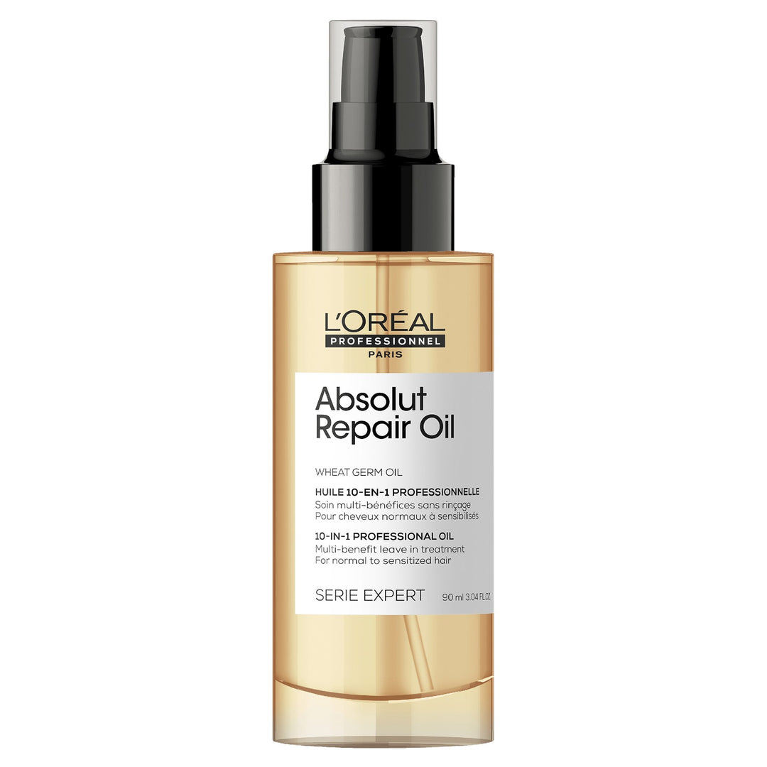 L'Oreal Absolut Repair Oil 10 in 1 Professional Oil Treatment is a multi-benefit Leave in treatment for normal to sensitized hair. Formula is enriched with Wheat Germ Oil.