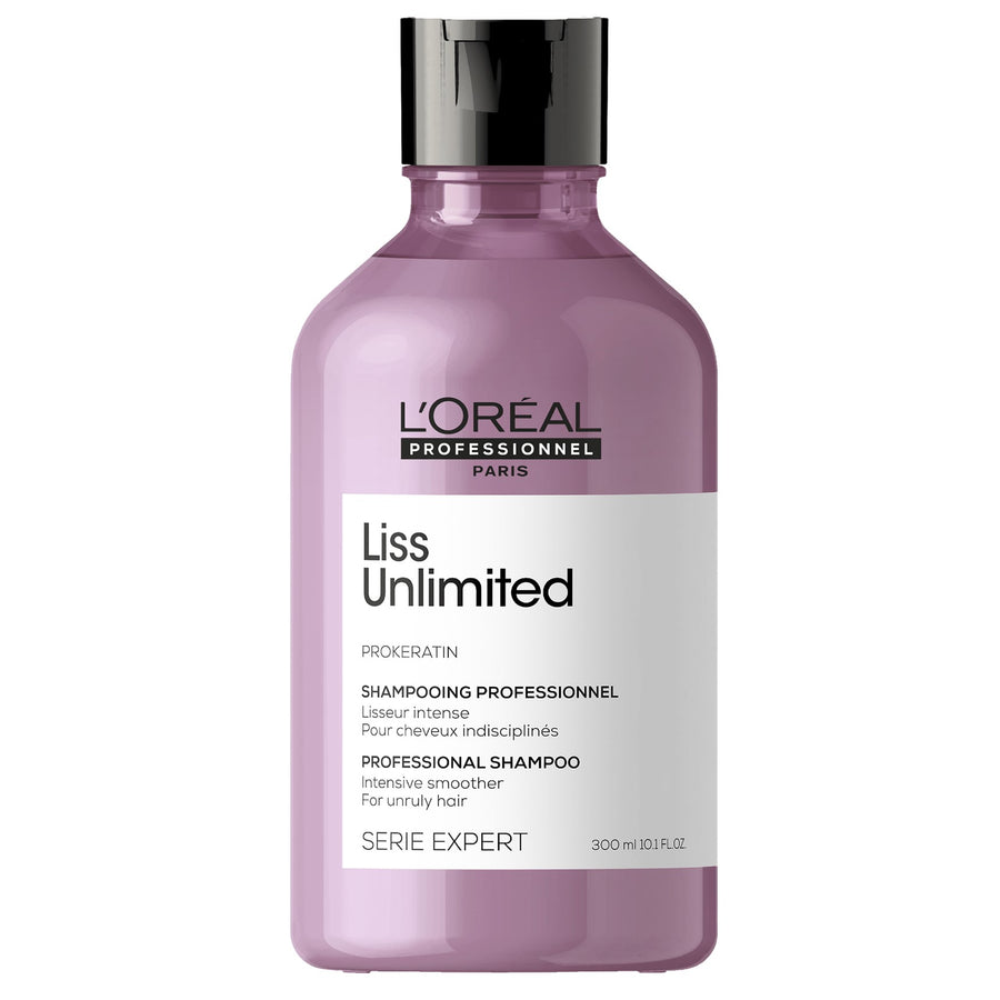 L'Oreal Liss Unlimited Professional Shampoo provides intense smoothing for unruly frizzy hair. Enriched with Prokeratin and oils of Kukui and Evening Primose.
