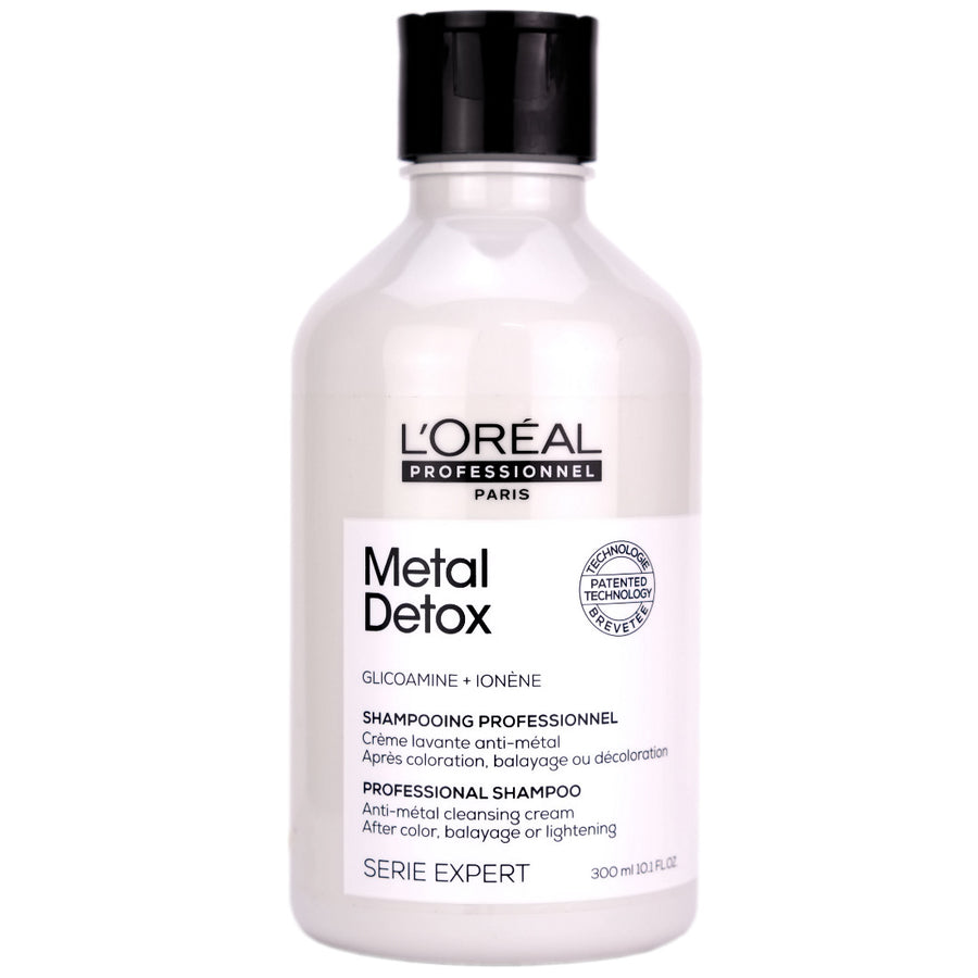 L'Oreal Metal Detox Professional Shampoo is a anti-metal cream cleansing shampoo for colour treated hair, after hair coloring, Balayage or lightening. 