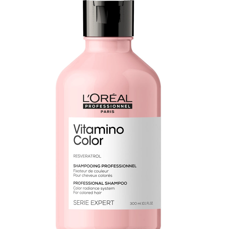 L'Oreal Vitamino Colour Professional Shampoo provides colour radiance protection for coloured treated hair.