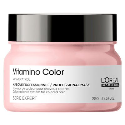L'Oreal Vitamino Colour Professional Mask protects hair against breakage while providing colour protection and radiance on colour treated hair.