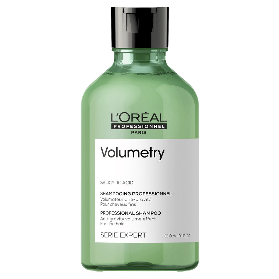 L'Oreal Volumetry Professional Shampoo provides anti-gravity volume effect for fine hair.