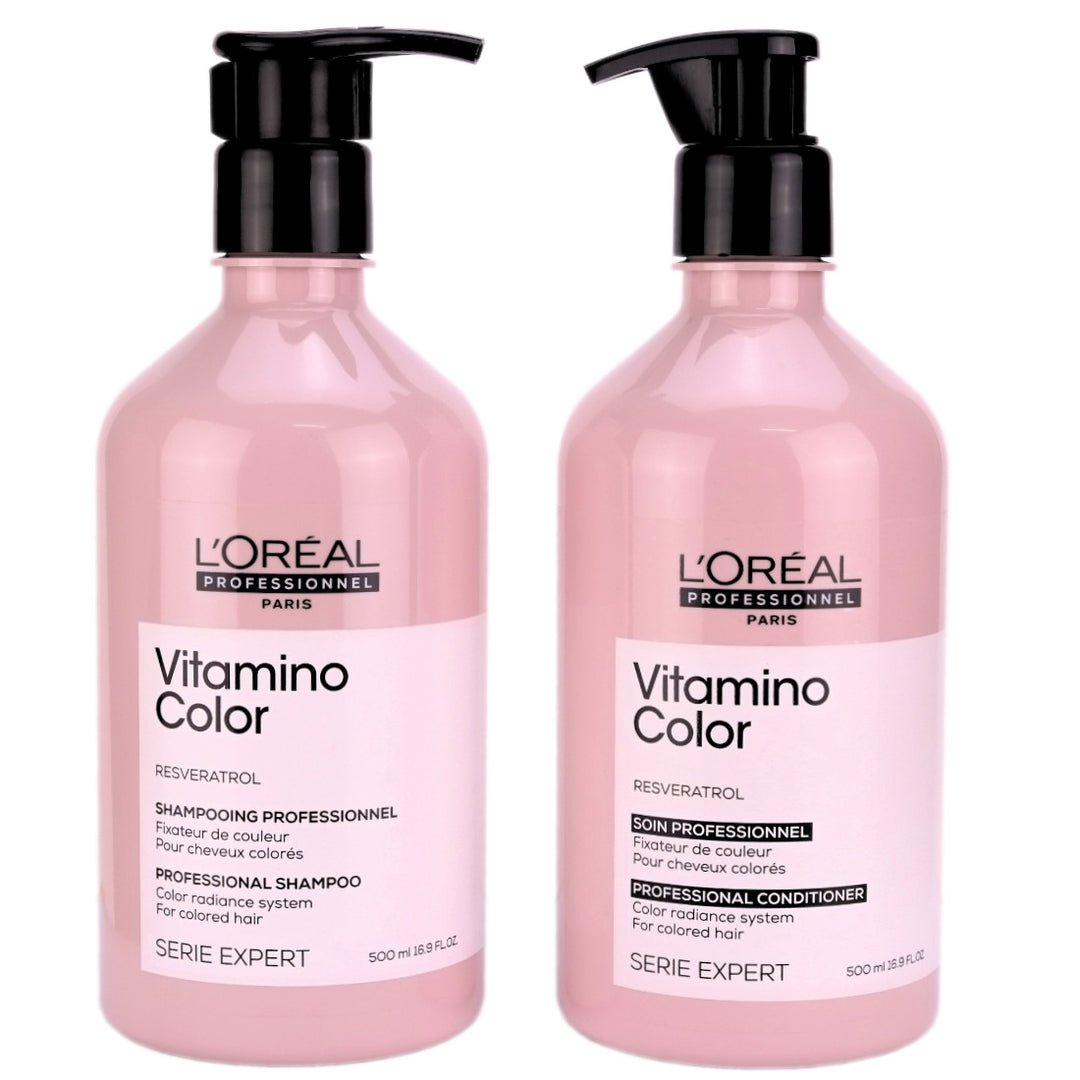 L'Oreal Vitamino Colour Shampoo and Conditioner provides you with the ultimate in both colour protection and luxurious nourishment. Limited Edition 500ml Size Bottles.