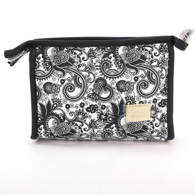 LuLu Grace Black & White Soft Sided Cosmetic Bag