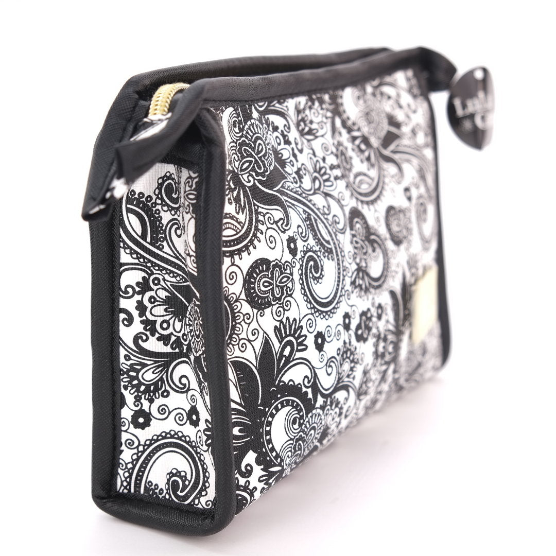 LuLu Grace Black & White Soft Sided Cosmetic Bag