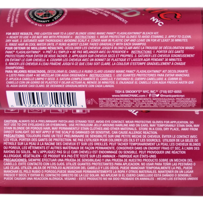    Manic Panic Hot Hot Pink Amplified Semi-Permanent Hair Colour Dye Instructions
