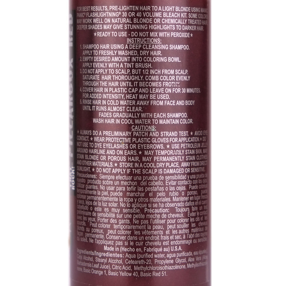 Manic Panic Pillarbox Red Amplified Semi-Permanent Hair Colour Dye Details