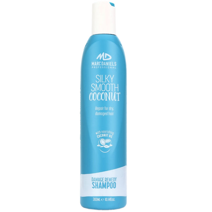 Marc Daniels Silky SmoothCoconut Damage Remedy Shampoo is a gentle cleanser for your hair, ideal for nourishing, conditioning and adding shine. Suitable for all hair types and it soothes and adds moisture to dry brittle hair, transforming it into soft silky tresses.