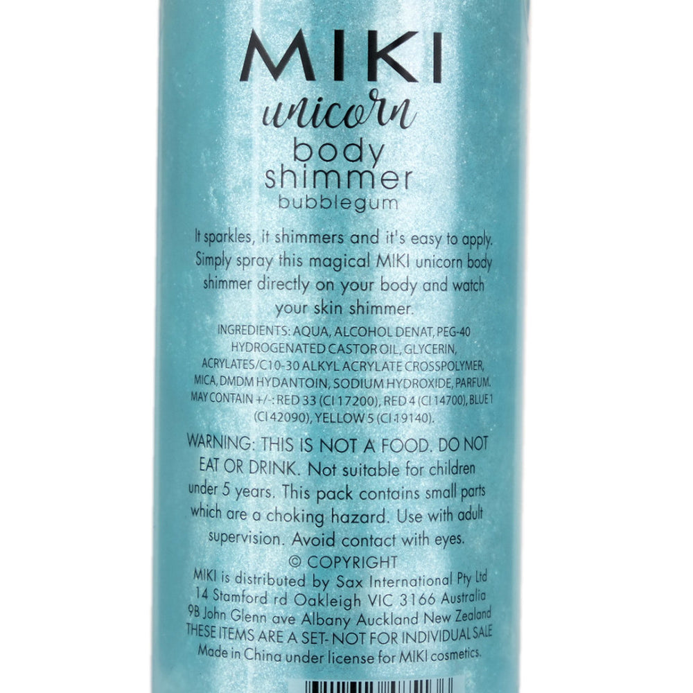 Miki Unicorn Body Shimmer Spray Bubblegum 150ml