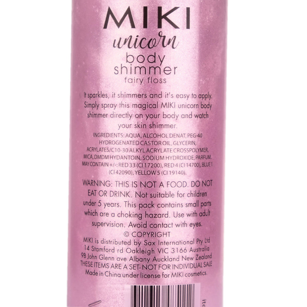 Miki Unicorn Body Shimmer Spray Fairy Floss 150ml