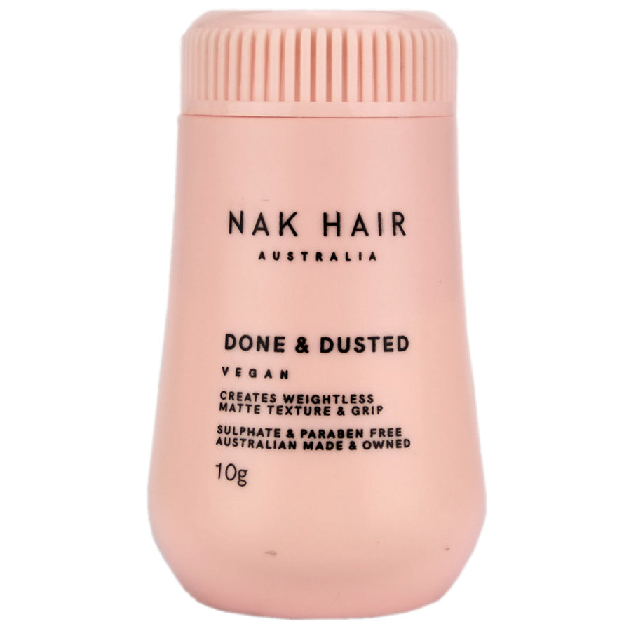 Nak Hair Done and Dusted Styling Powder helps to create weightless matte texture, grip and volume at the roots, leaving hair looking thicker.