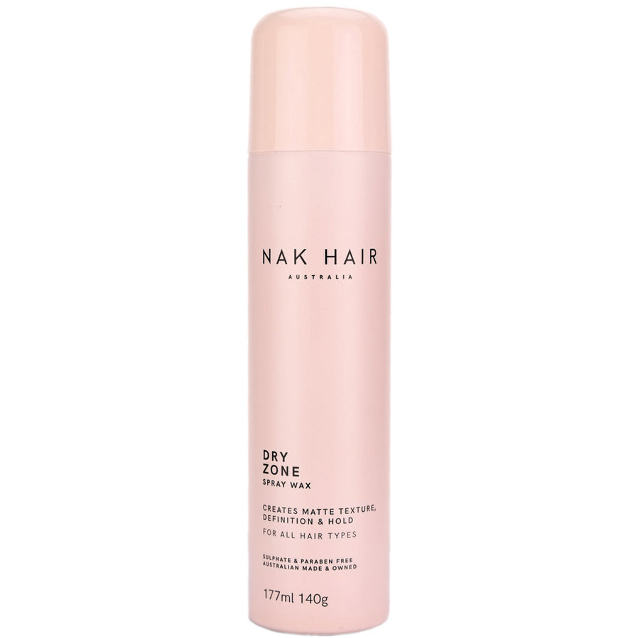 Nak Dry Zone Spray Wax helps to create texture, definition and hold on all hair types.
