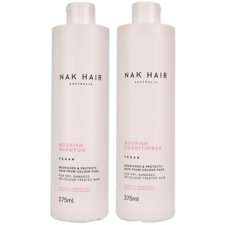 Nak Hair Nourish Shampoo and Nourish Conditioner 375ml Duo is the perfect combo to nourish dry, colour-treated and damage hair.