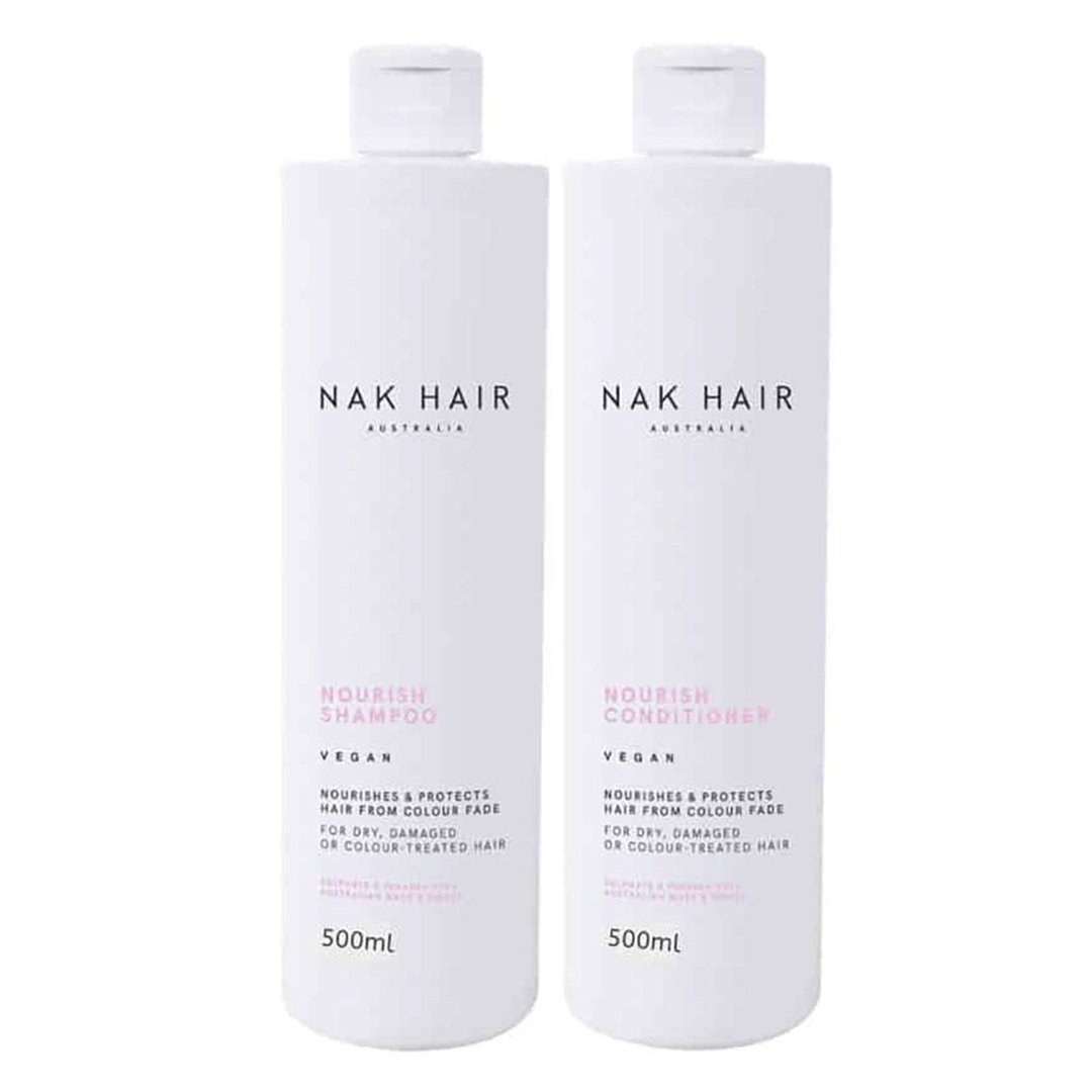 Nak Hair Nourish Shampoo and Conditioner in a Limited Edition 500ml Duo is your perfect combo to nourish and protect dry, damaged hair.