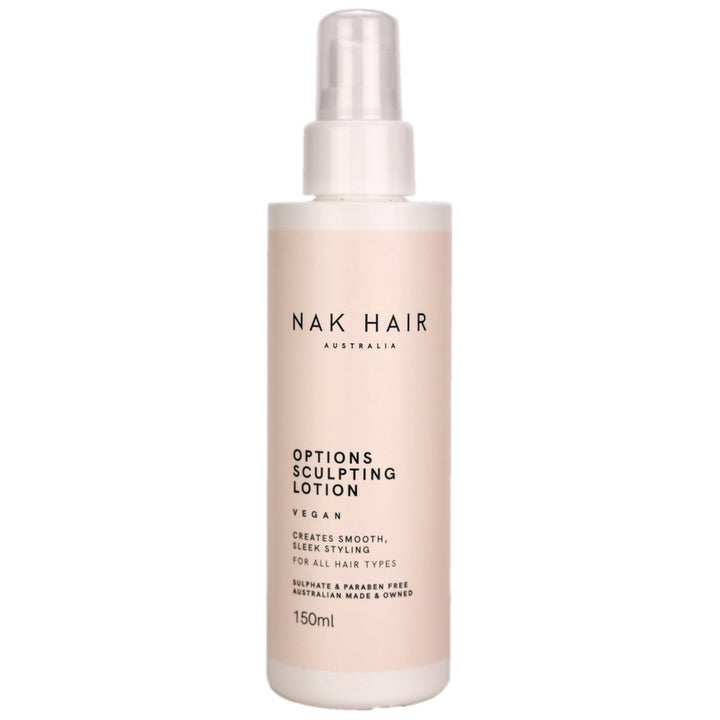 Nak Options Sculpting Lotion helps to add shine and create smooth, crunch-free styling effects.