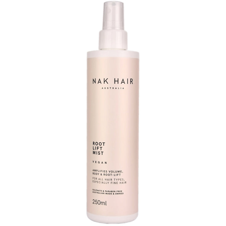 Nak Hair Root Lift Mist helps to amplify volume, body and bounce to your hair.