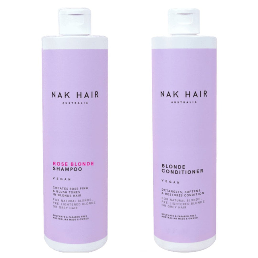 Nak Hair Rose Blonde Shampoo and Blonde Conditioner 500ml Duo