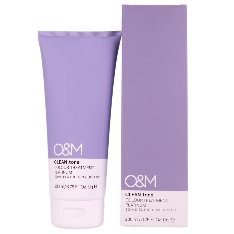 O&M Clean Tone Platimum Colour Treatment helps to keep your hair colour looking fresh, nourished and shiny like you have just left the the salon.
