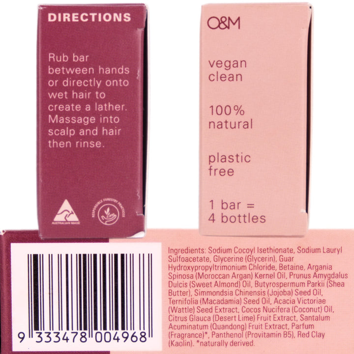 O&M Hydrate Shampoo Bar Ingredients - TheHairHub