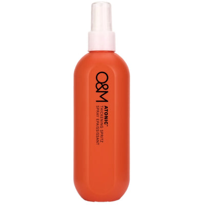 O&M Atonic Thickening Spritz will help protect hair from oxidization and sun damage, whilst proteins will deeply infuse the hair shaft, and create thickness and body.