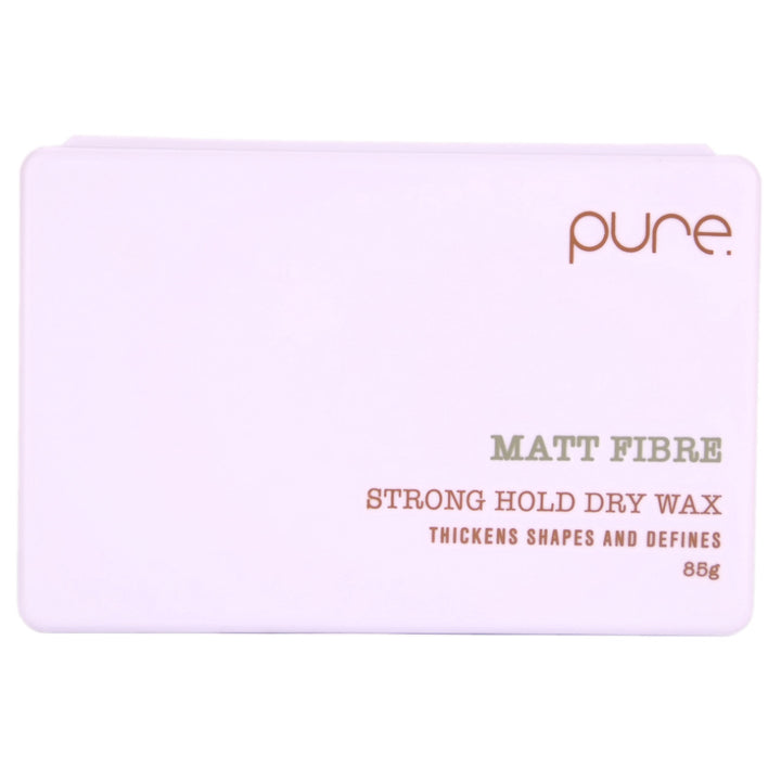 Pure Matt Fibre Dry Hair Wax with fibre hold is spreadable and piliable for all day control. Suits shorter hair styles adding shape and pliable hold for all day long manageability with a matt finish.