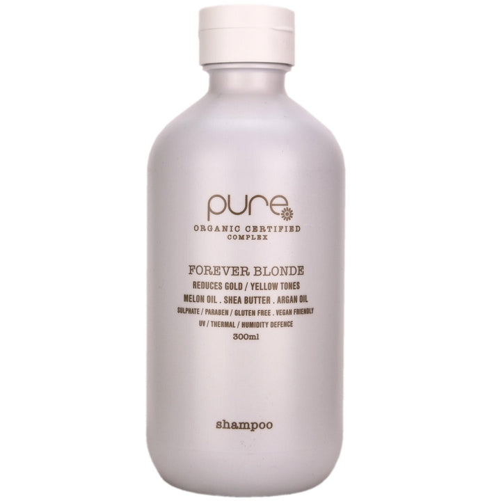 Pure Forever Blonde Shampoo gently cleanes, while reducing yellow and gold tones in all blonde hair types.