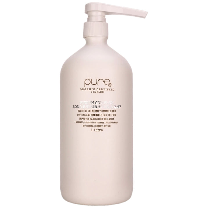 Pure Fusion Complex Bond Repair Treatment helps to rebuild chemically damaged hair.