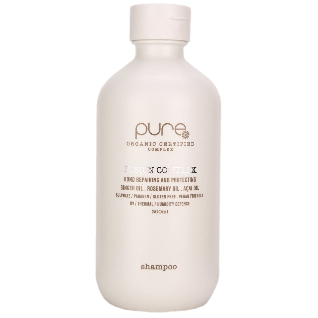 Pure Fusion Complex Shampoo helps to protect, strengthen and repair damaged to hair caused by processing chemical salon services.