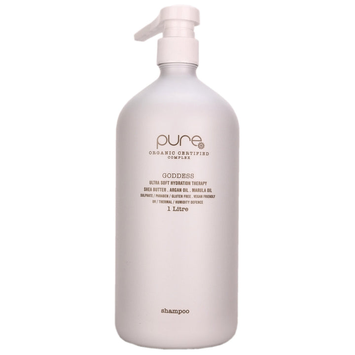 Pure Goddess Shampoo helps to gently cleanse and hydrate all dry, frizzy, unruly hair types.