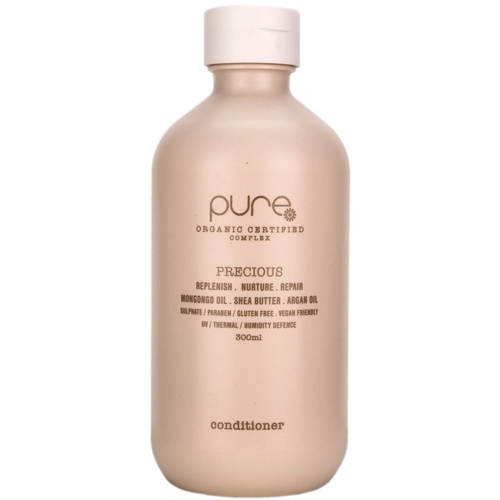 Pure Precious Conditioner helps to condition, strengthen, repair and provides shine for all fragile, dry or weak hair types, caused from natural elements such as regular chemical treatments or frequent heat styling.