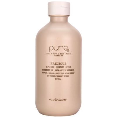 Pure Precious Conditioner helps to condition, strengthen, repair and provides shine for all fragile, dry or weak hair types, caused from natural elements such as regular chemical treatments or frequent heat styling.