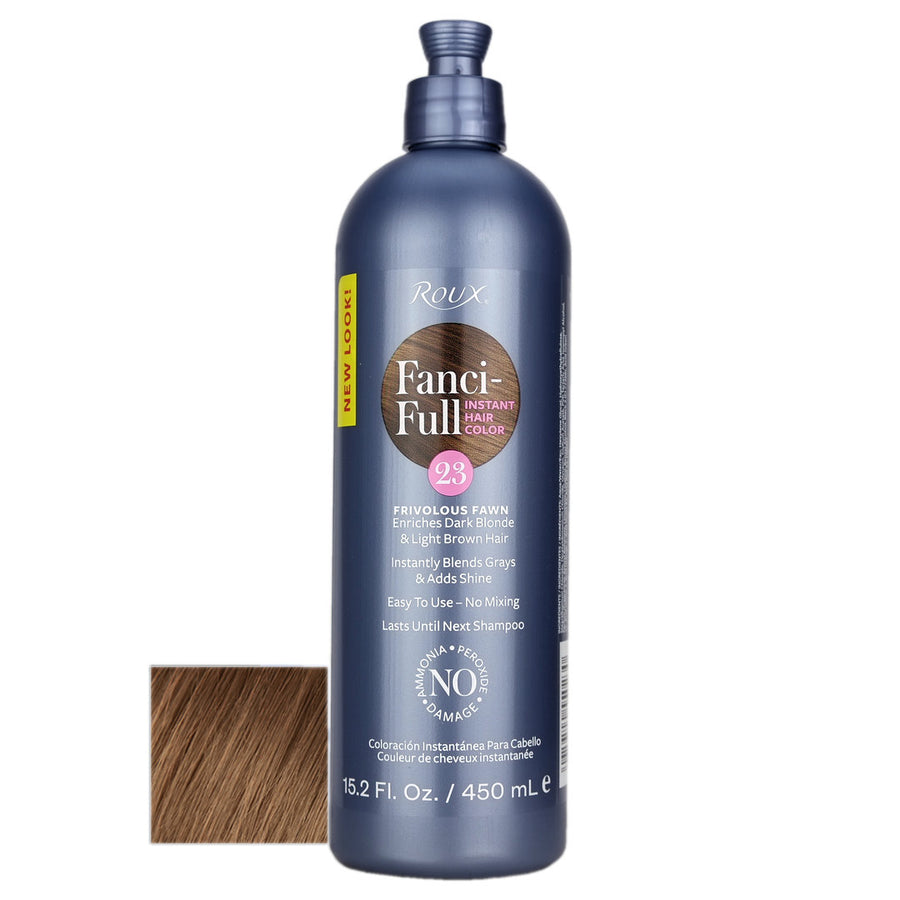 Roux Fanci-Full 23 Frivolous Fawn Rinse helps with enriching Dark Blonde and Light brown Hair.