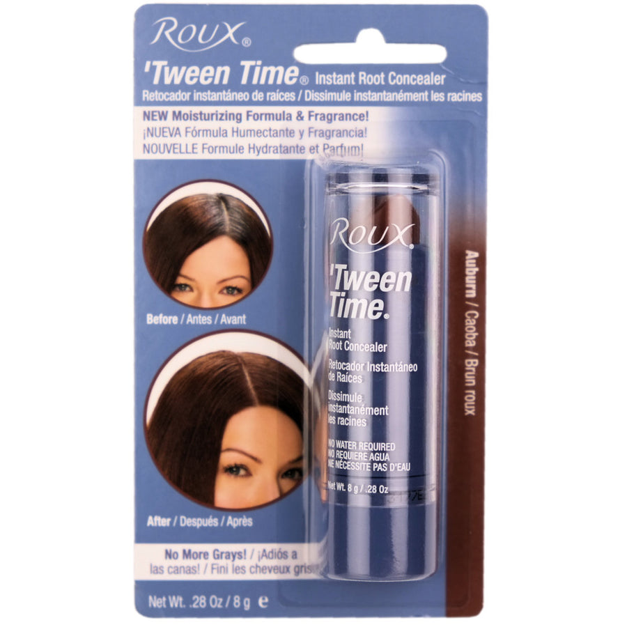 Roux Tween Time Auburn Hair Colour Touch-up Stick instantly touches up hair roots between regular hair colour applications and blends away the gray.